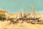 Eugene Galien-Laloue Marseille Port oil